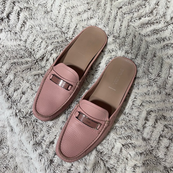 Prada Pink Daino Rosa Leather Loafers